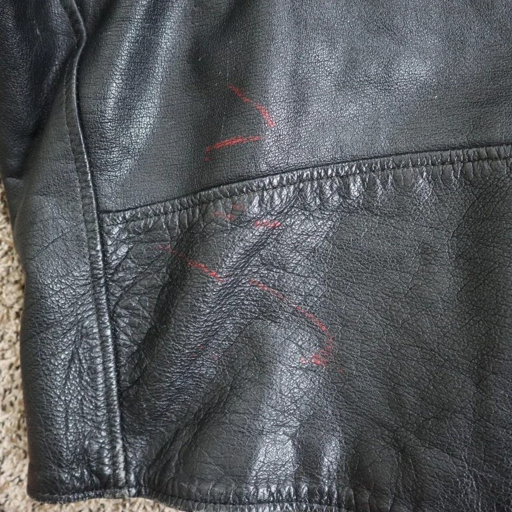 Vintage The Alley Chicago Leather Biker Motorcycle‎ Jacket Size 44 23x23.5 Large